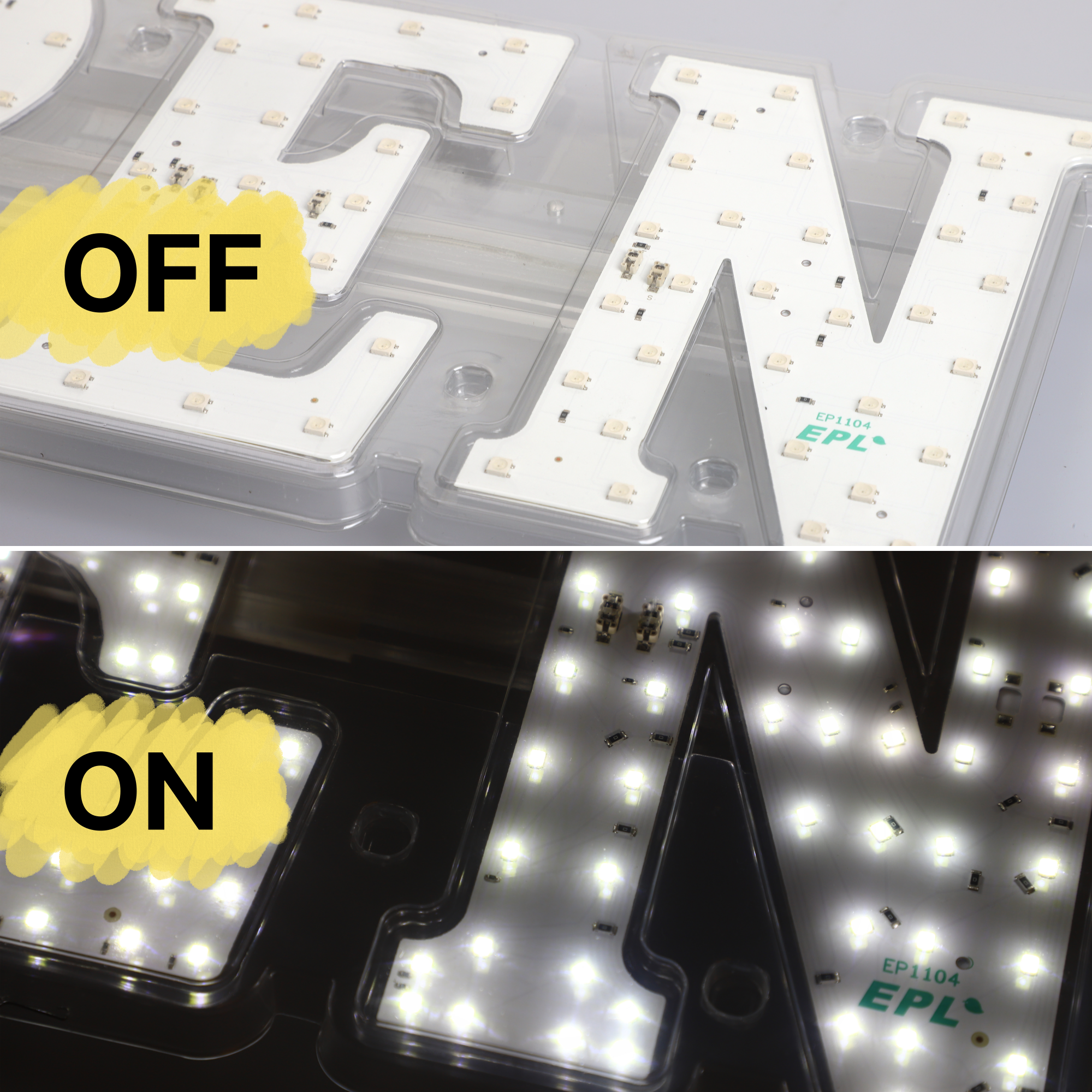 LED BIS OPEN SIGN White Color 3G Sparkling Small Size L30 x H10 in