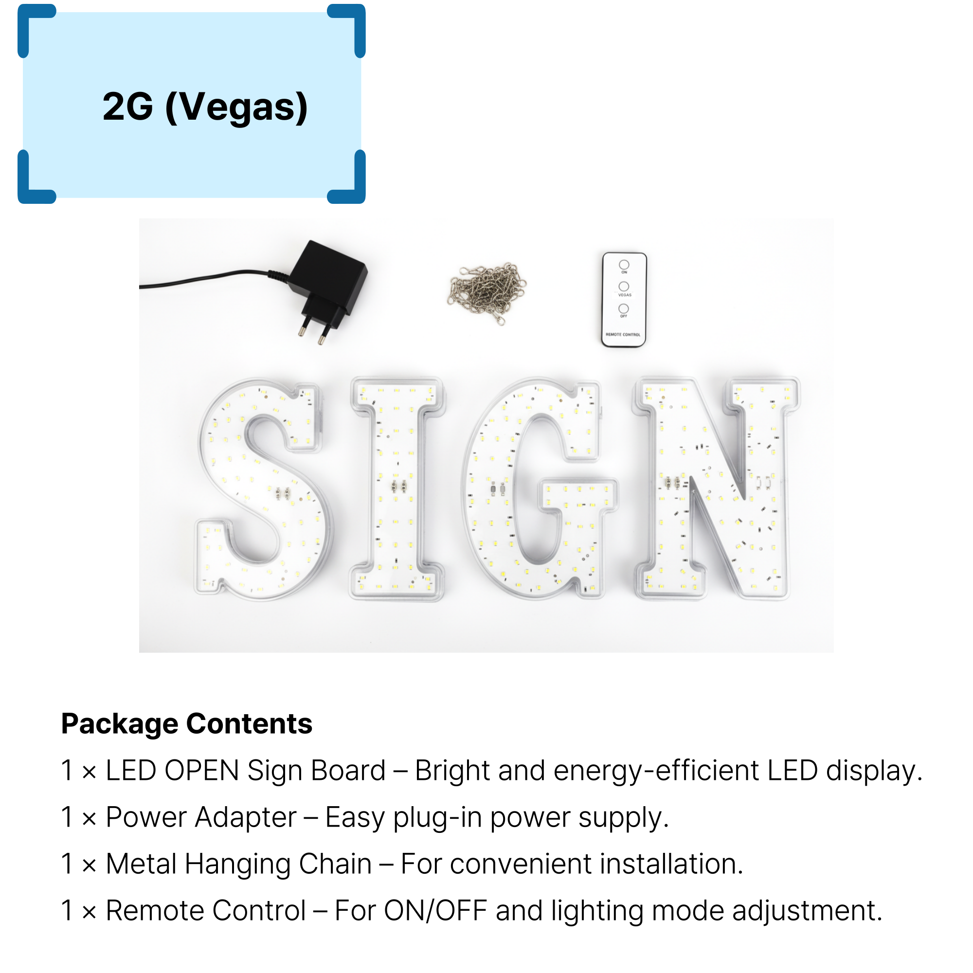 LED BIS OPEN SIGN Warm White Color