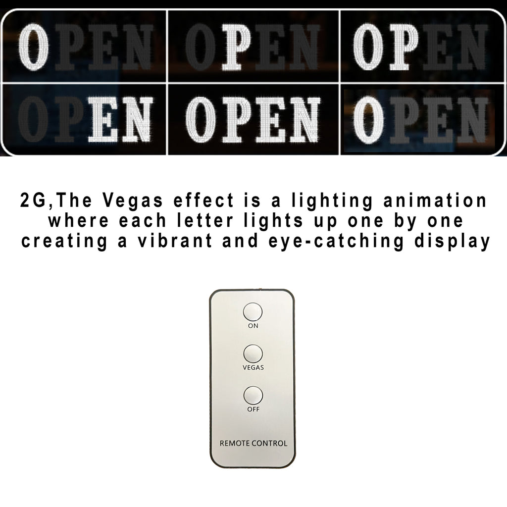 LED BIS OPEN SIGN Blue Color Small Size L30 x H10 in