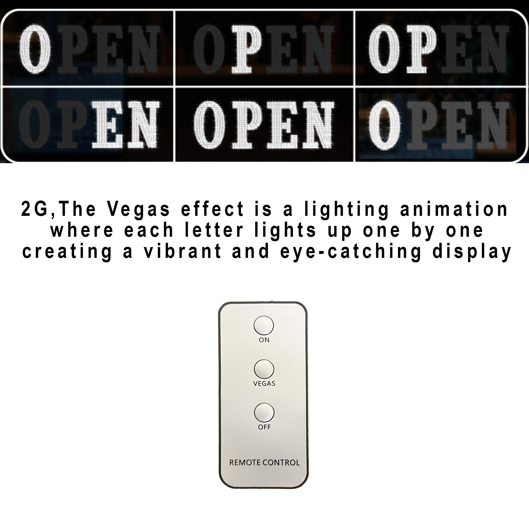 LED BIS OPEN SIGN Warm White Color Small Size L30 x H10 in