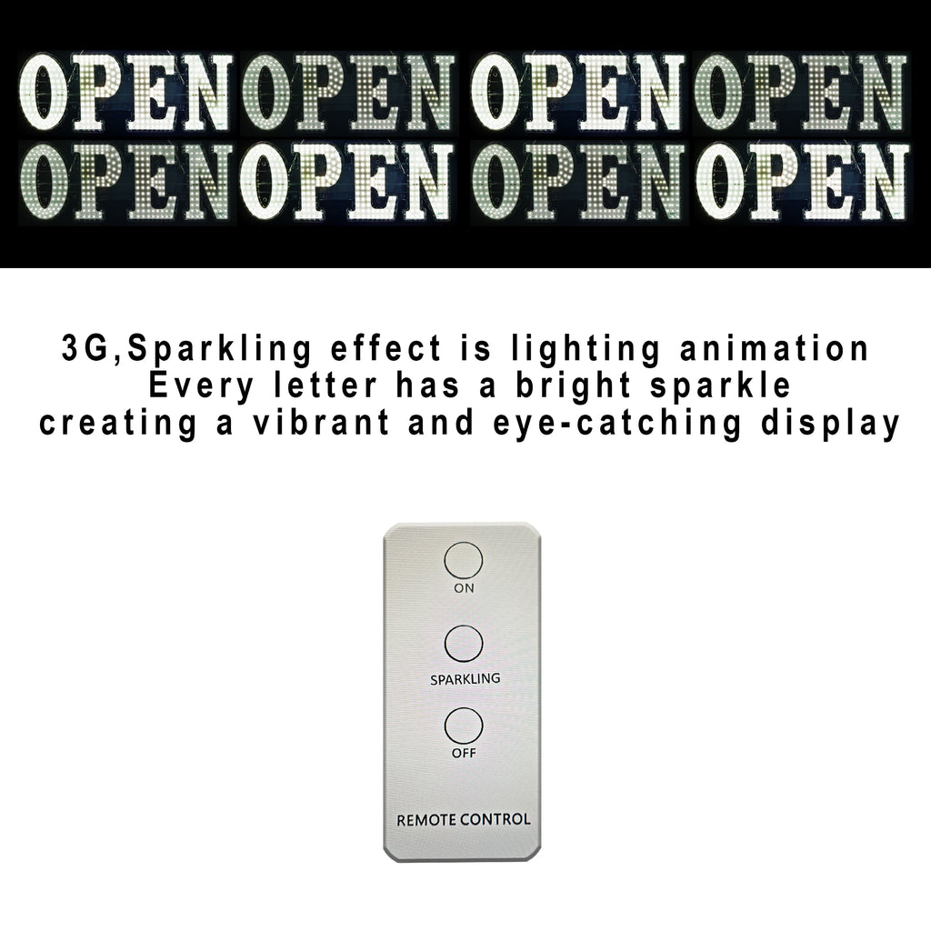 LED BIS OPEN SIGN Blue Color Small Size L30 x H10 in