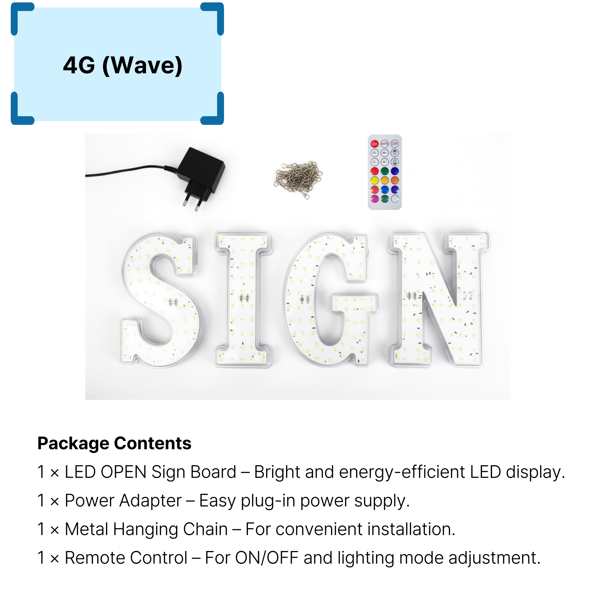 LED BIS OPEN SIGN Warm White Color