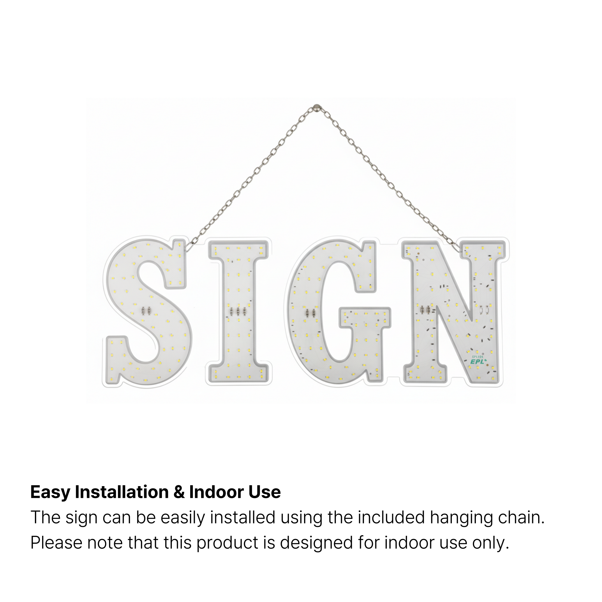 LED BIS OPEN SIGN White Color 3G Sparkling Small Size L30 x H10 in