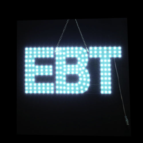 LED BIS EBT SIGN Blue Color L15 x H7 in