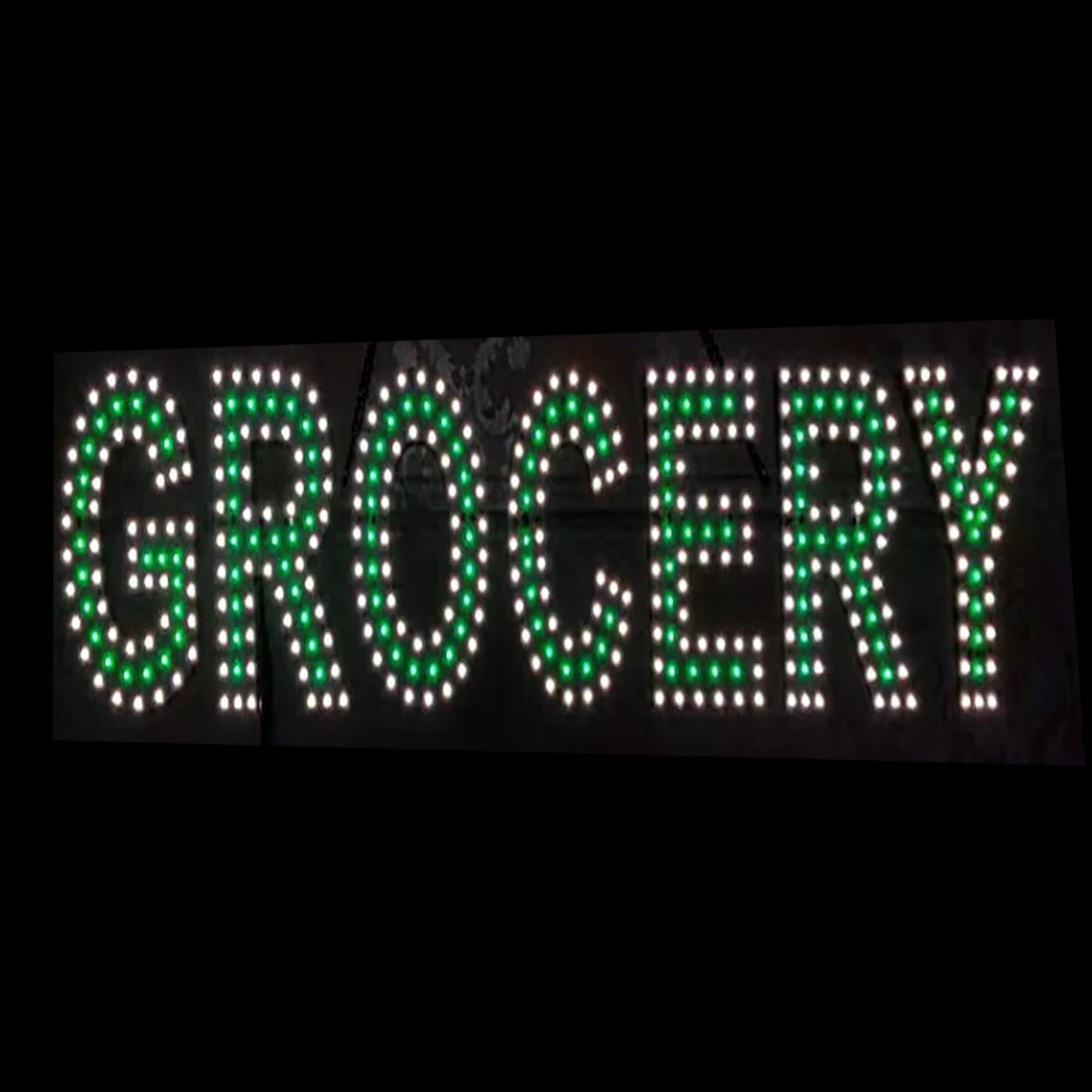 LED BIS GROCERY SIGN Green Color L32 x H8 in