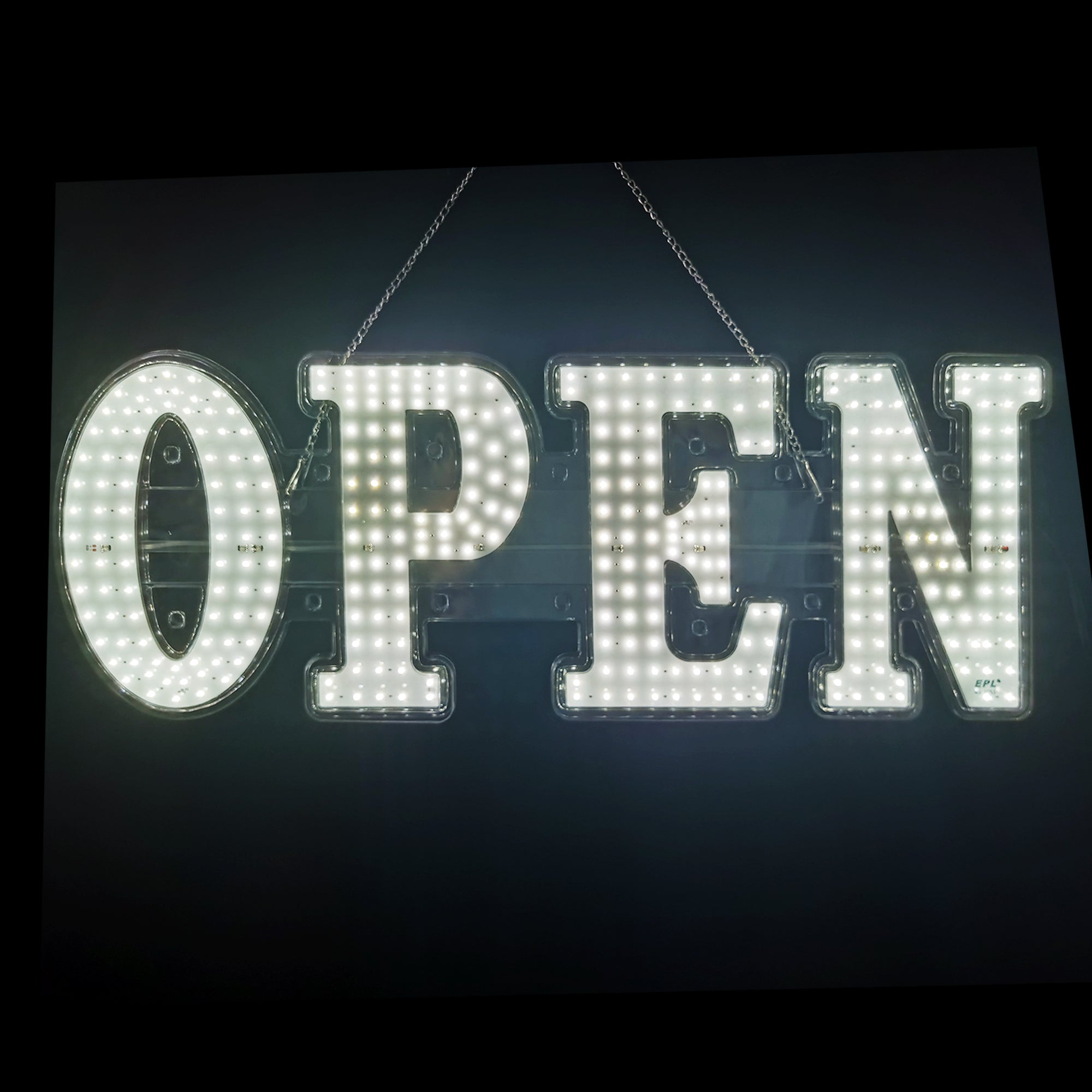 LED BIS OPEN SIGN White Color 3G Sparkling Small Size L30 x H10 in