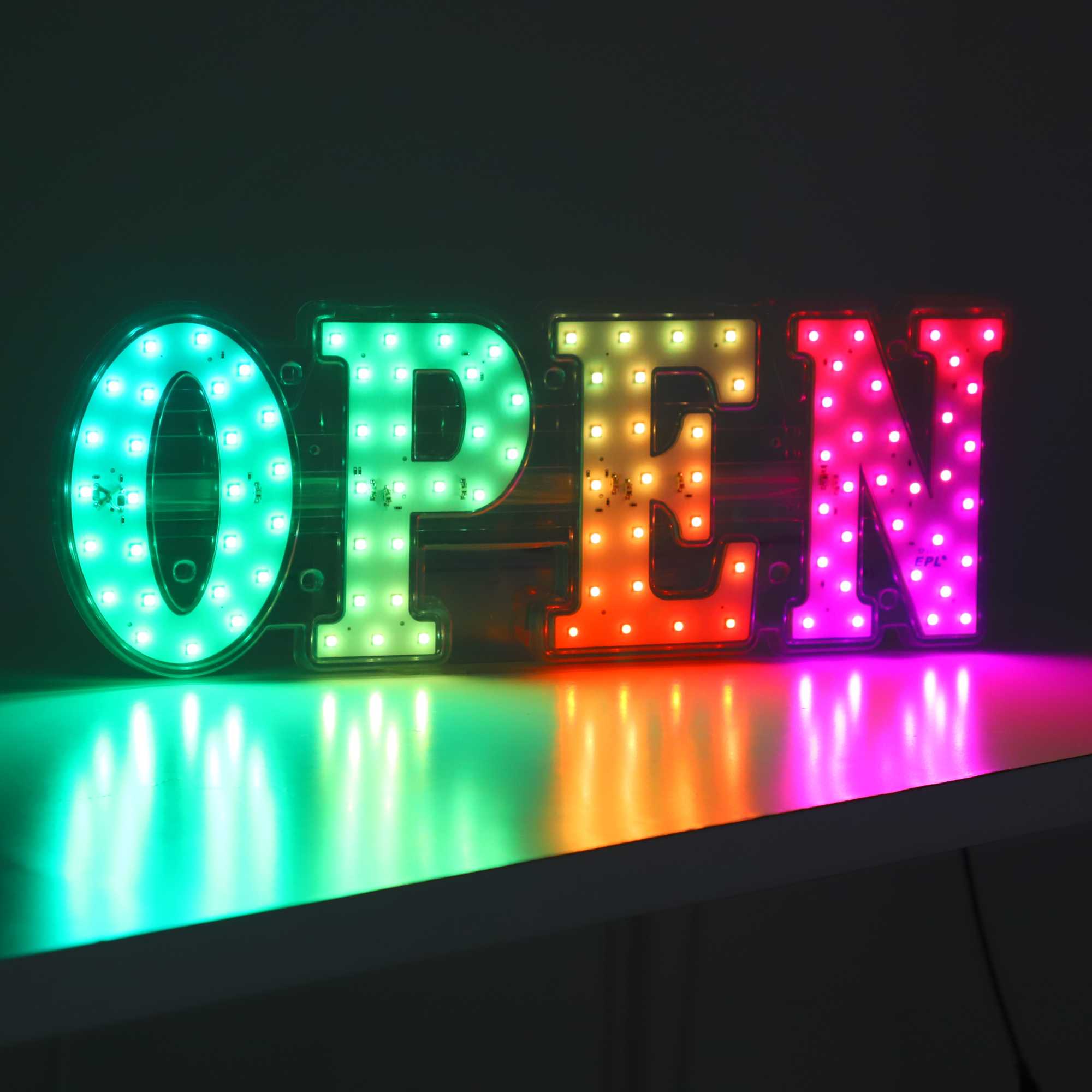 LED BIS OPEN SIGN 4G RGBW Color Changeable with Wave effect