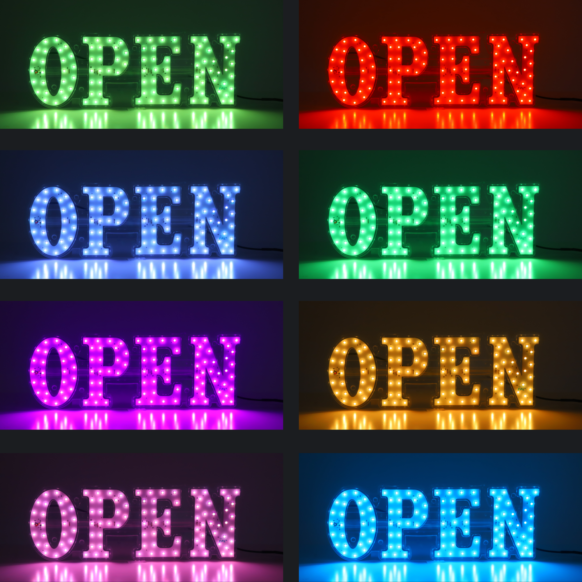LED BIS OPEN SIGN 4G RGBW Color Changeable with Wave effect