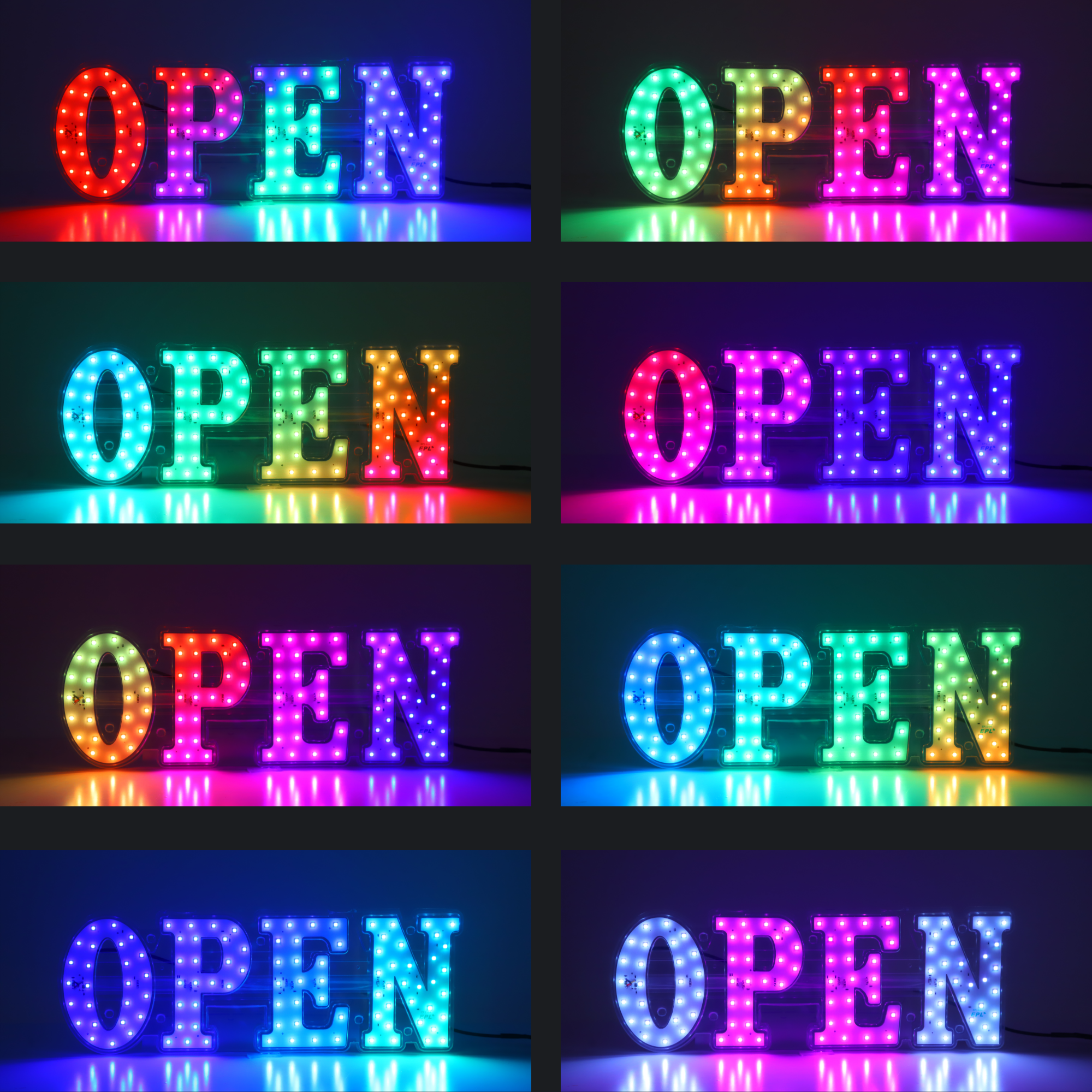 LED BIS OPEN SIGN 4G RGBW Color Changeable with Wave effect