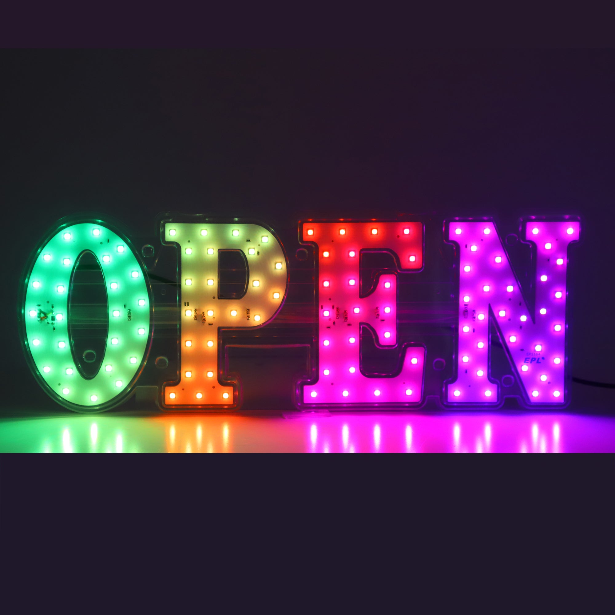 LED BIS OPEN SIGN 4G RGBW Color Changeable with Wave effect